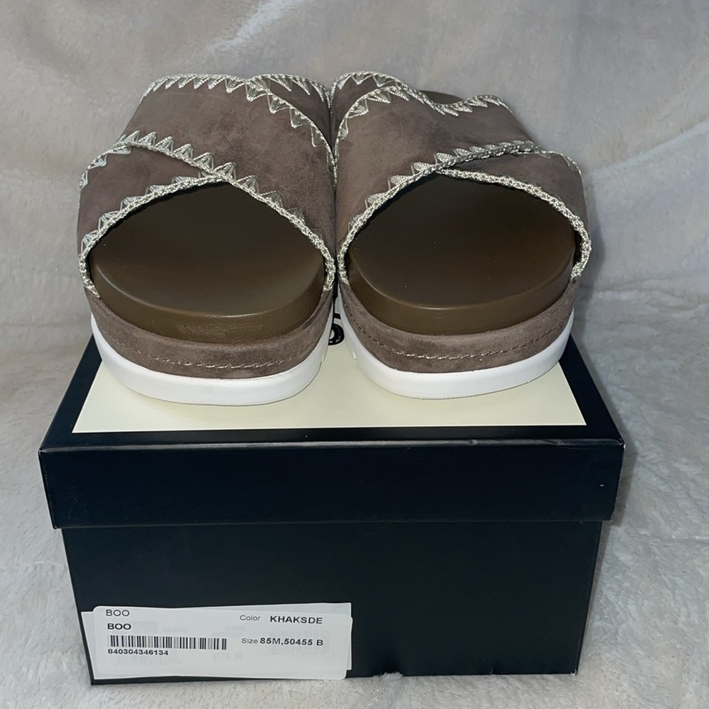 NWT J/SLIDES BOO Khaki Suede Sandal - Picture 7 of 14